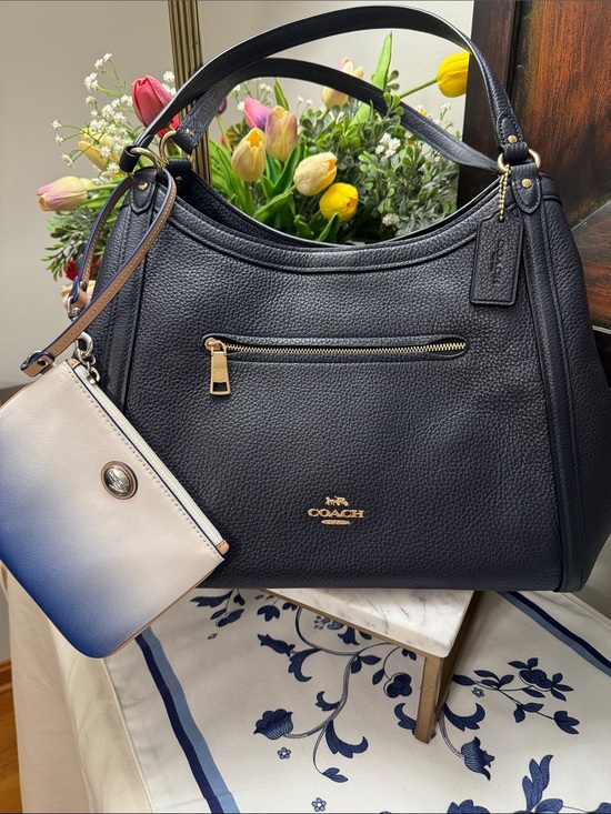 Coach Handbags - Coach Kristy Pebbled Leather Shoulder Bag with Gold Hardware & Ombre Coach Pouch